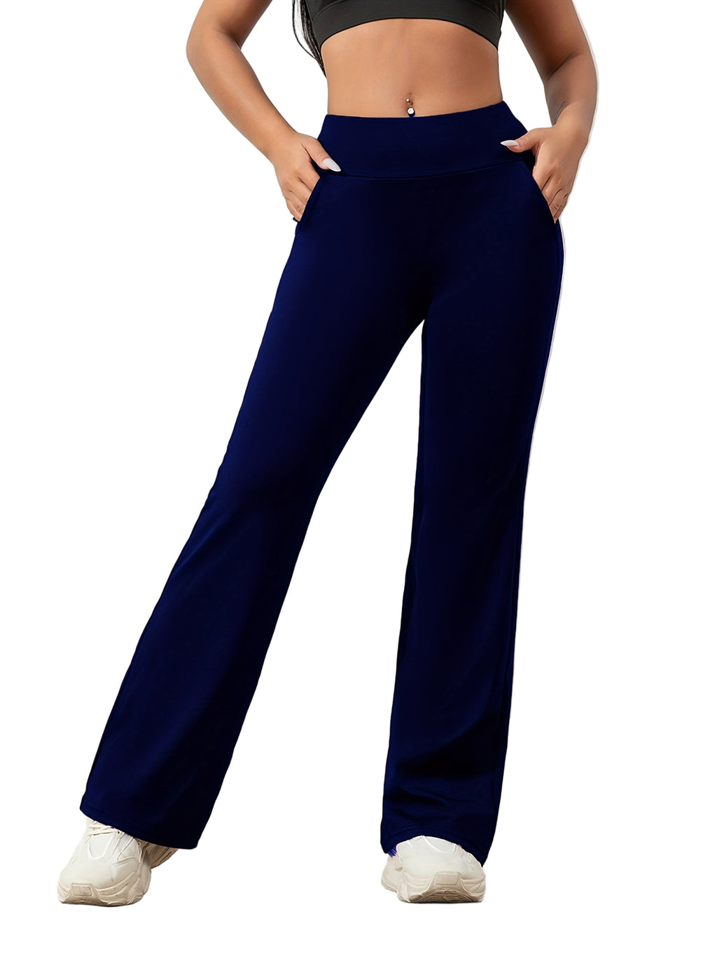 Wygodne Rozszerzane Spodnie Z Wysokim Stanem