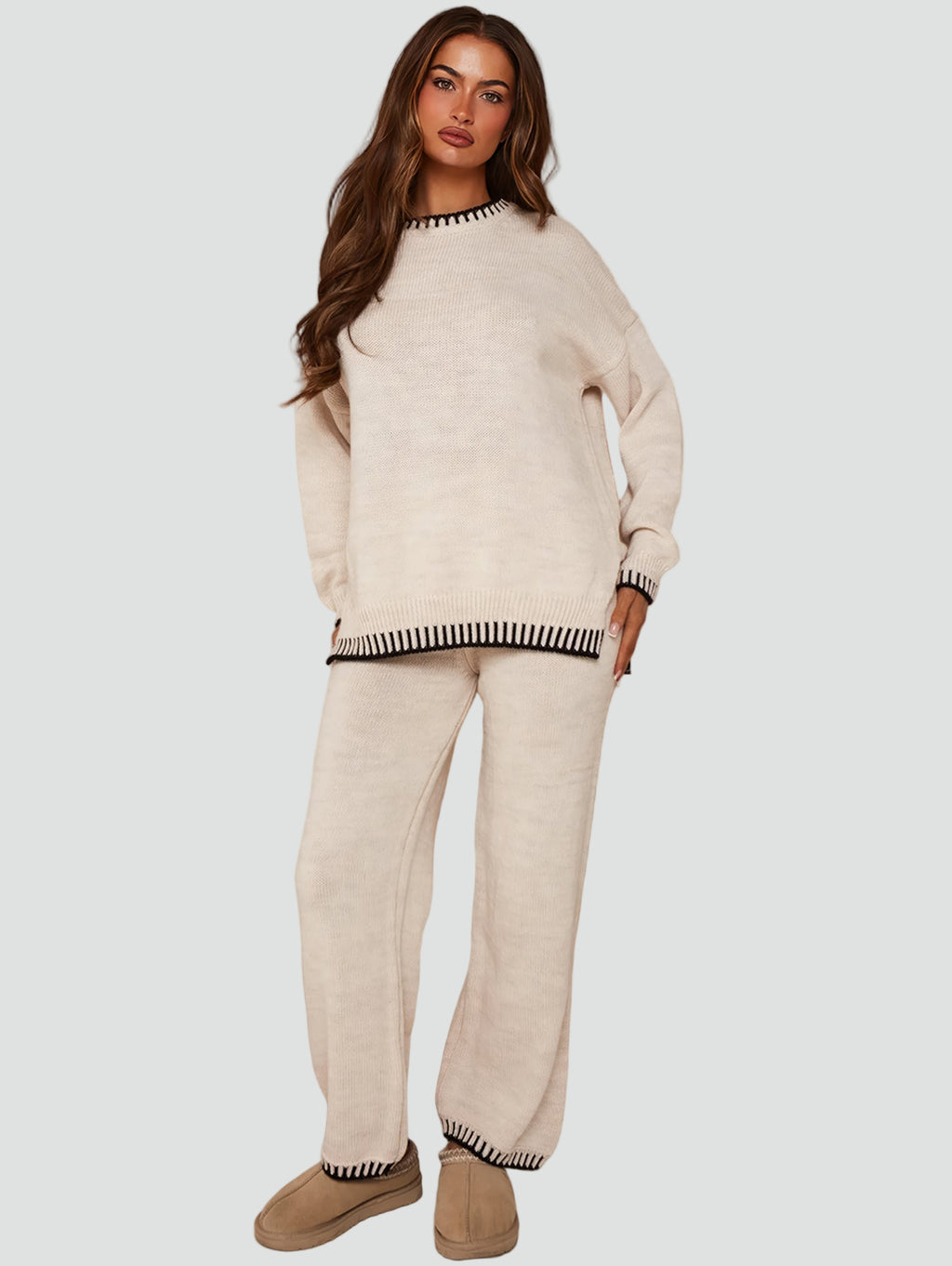 Przytulny Damski Oversize Dwuczęściowy Zestaw Lounge