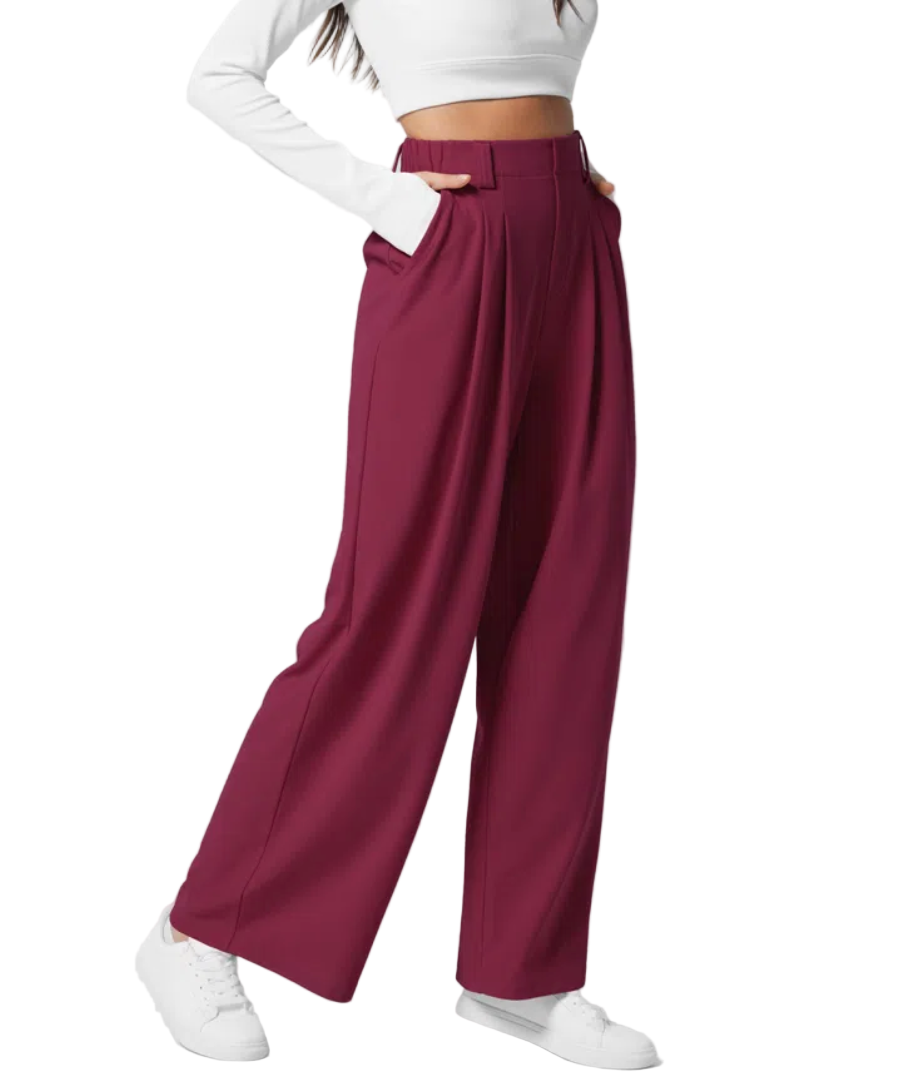 Eleganckie Elastyczne Damskie Spodnie Z Wysokim Stanem