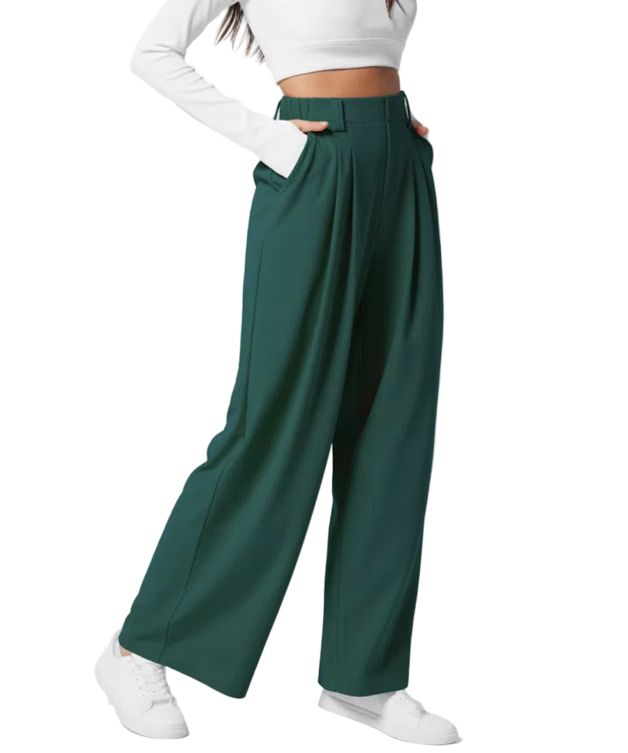 Eleganckie Elastyczne Damskie Spodnie Z Wysokim Stanem