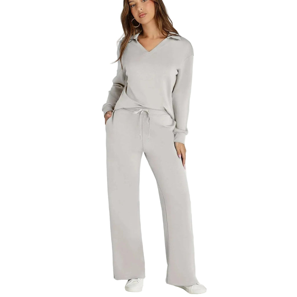 Luksusowy Wygodny Damski Zestaw Dresowy Z Dekoltem V