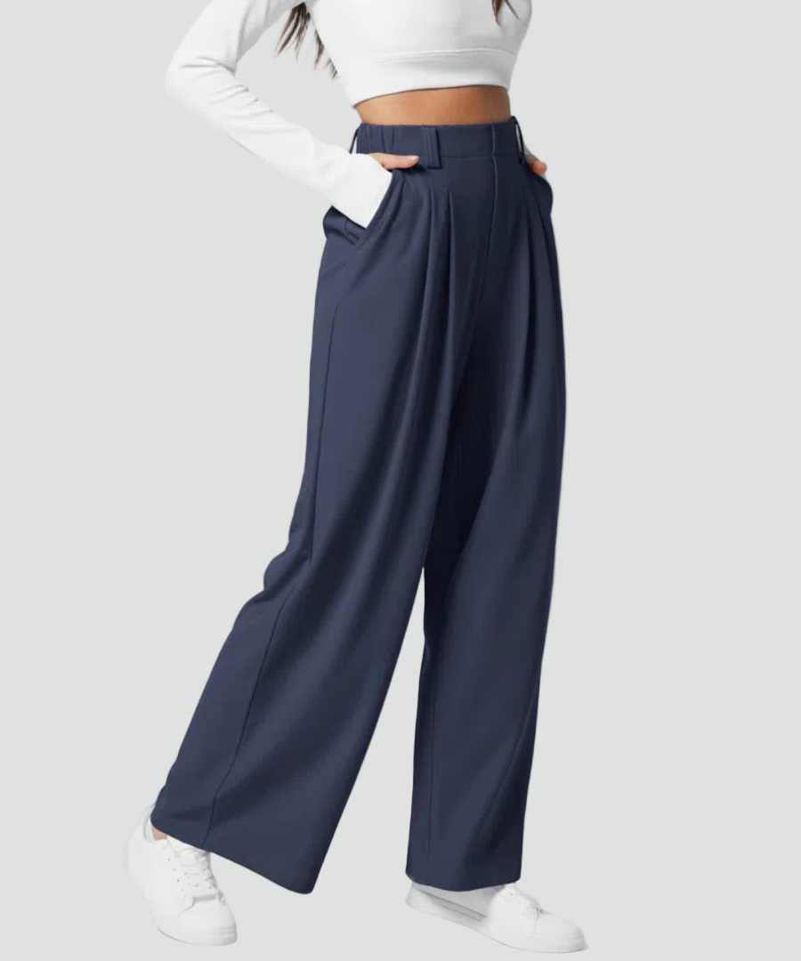 Eleganckie Elastyczne Damskie Spodnie Z Wysokim Stanem