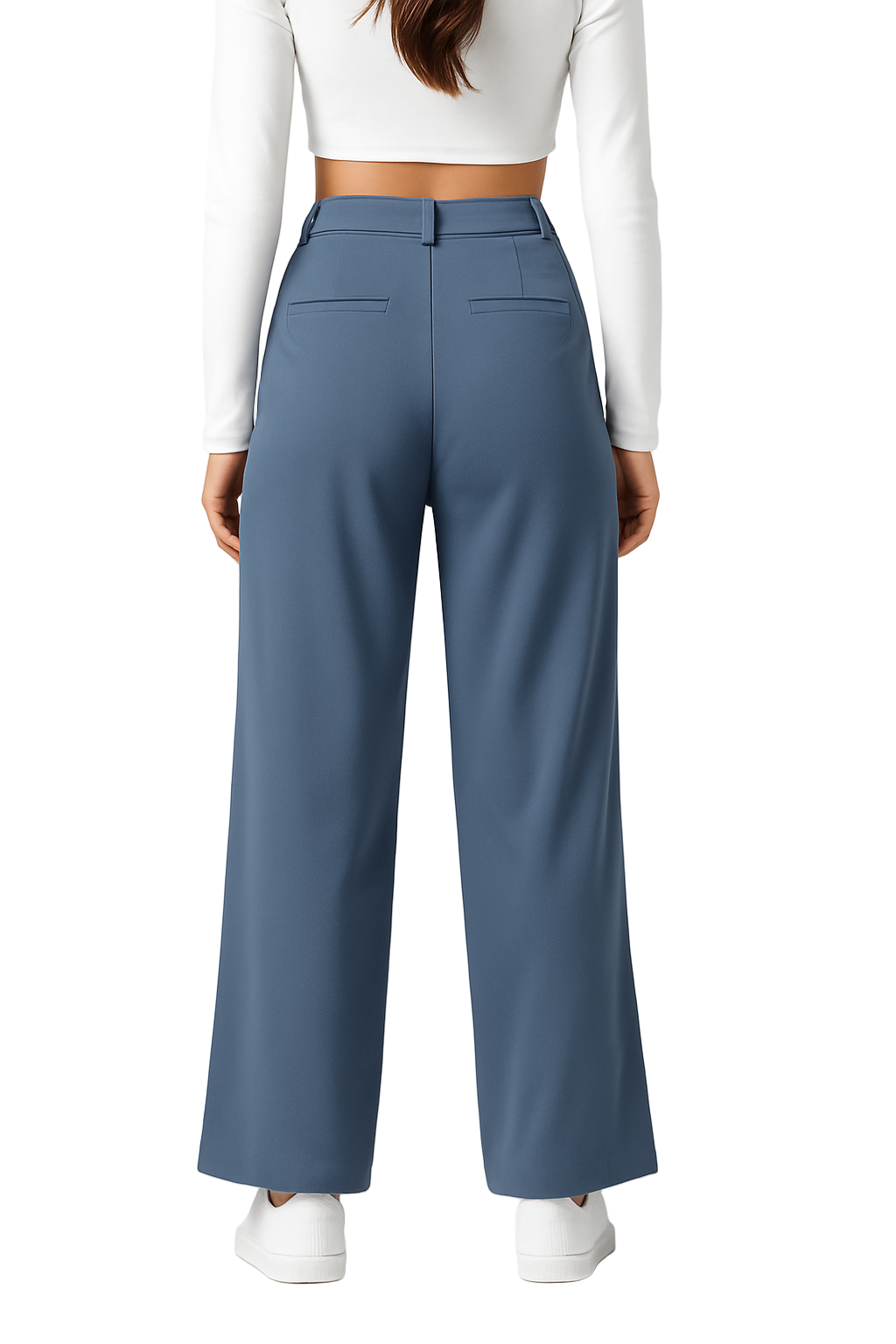 Eleganckie Elastyczne Damskie Spodnie Z Wysokim Stanem