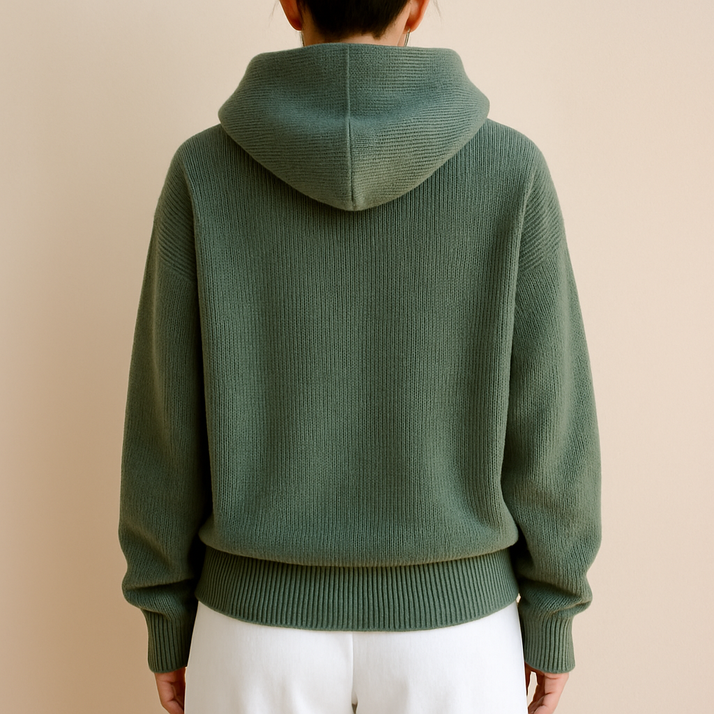Miękka Dzianinowa Damska Bluza Oversize z Kapturem
