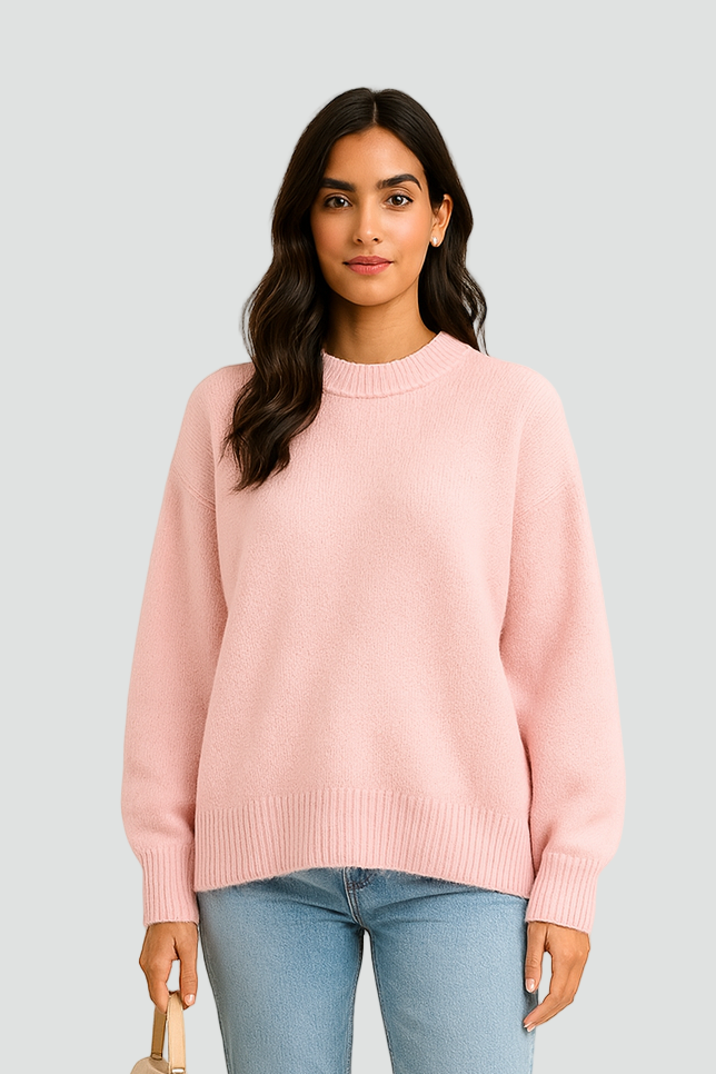 Wygodny Różowy Oversize Sweter Damski