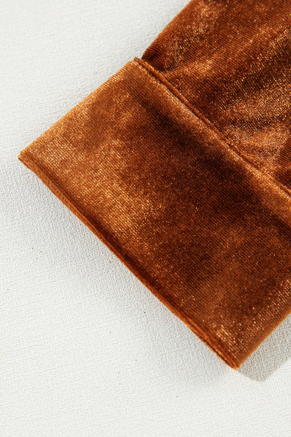 Aksamitna Damska Koszula Z Kieszenią I Guzikami