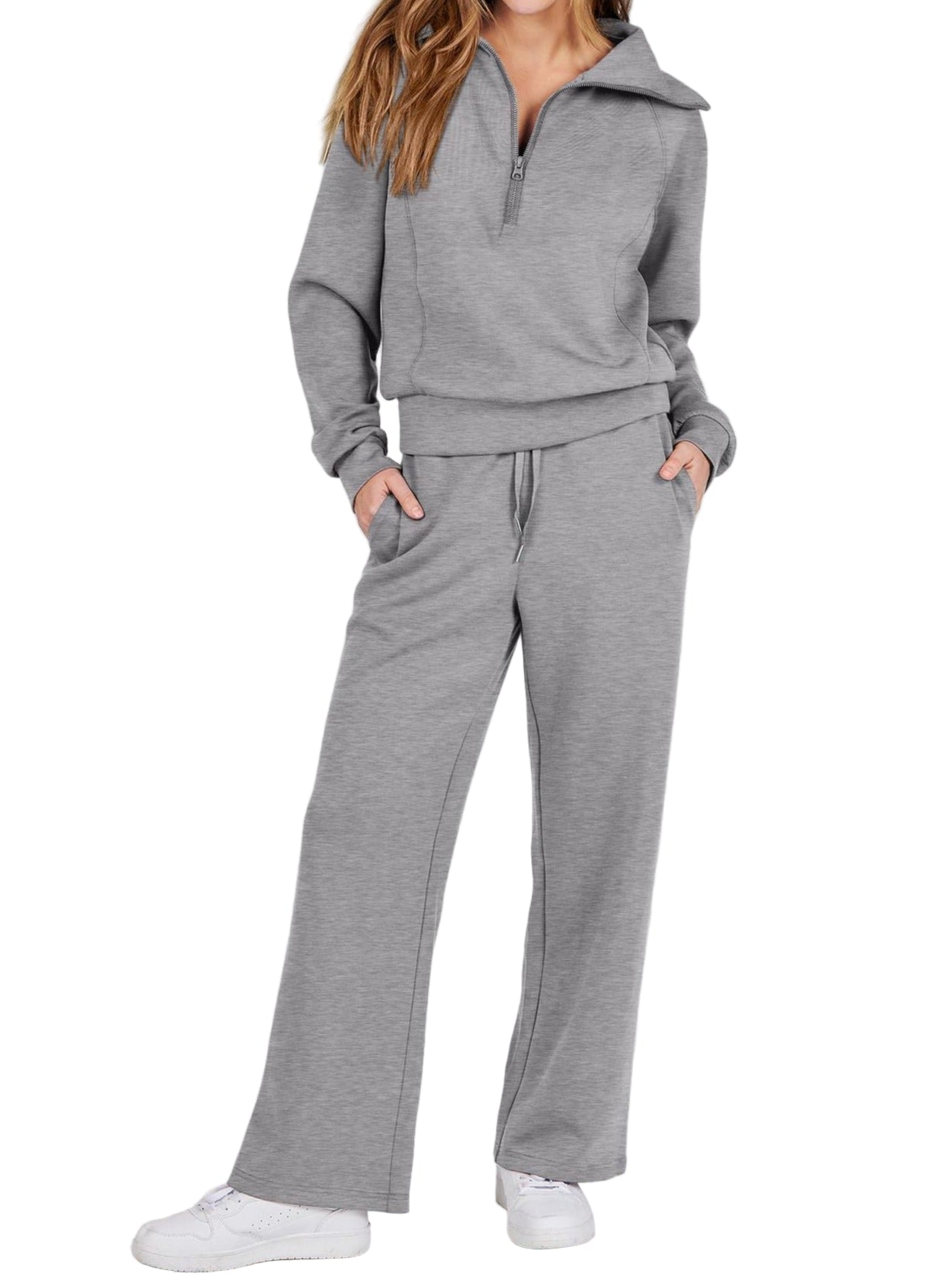 Zestaw Dwuczęściowy Loungewear Z Bluza Z Półzamkiem