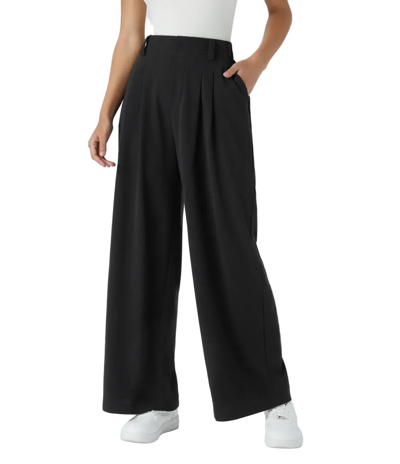 Eleganckie Elastyczne Damskie Spodnie Z Wysokim Stanem